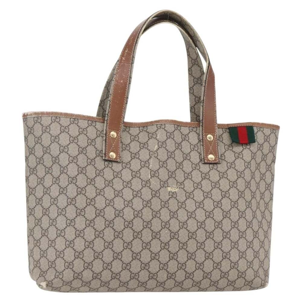 Gucci GG Supreme Web Tote Bag Beige